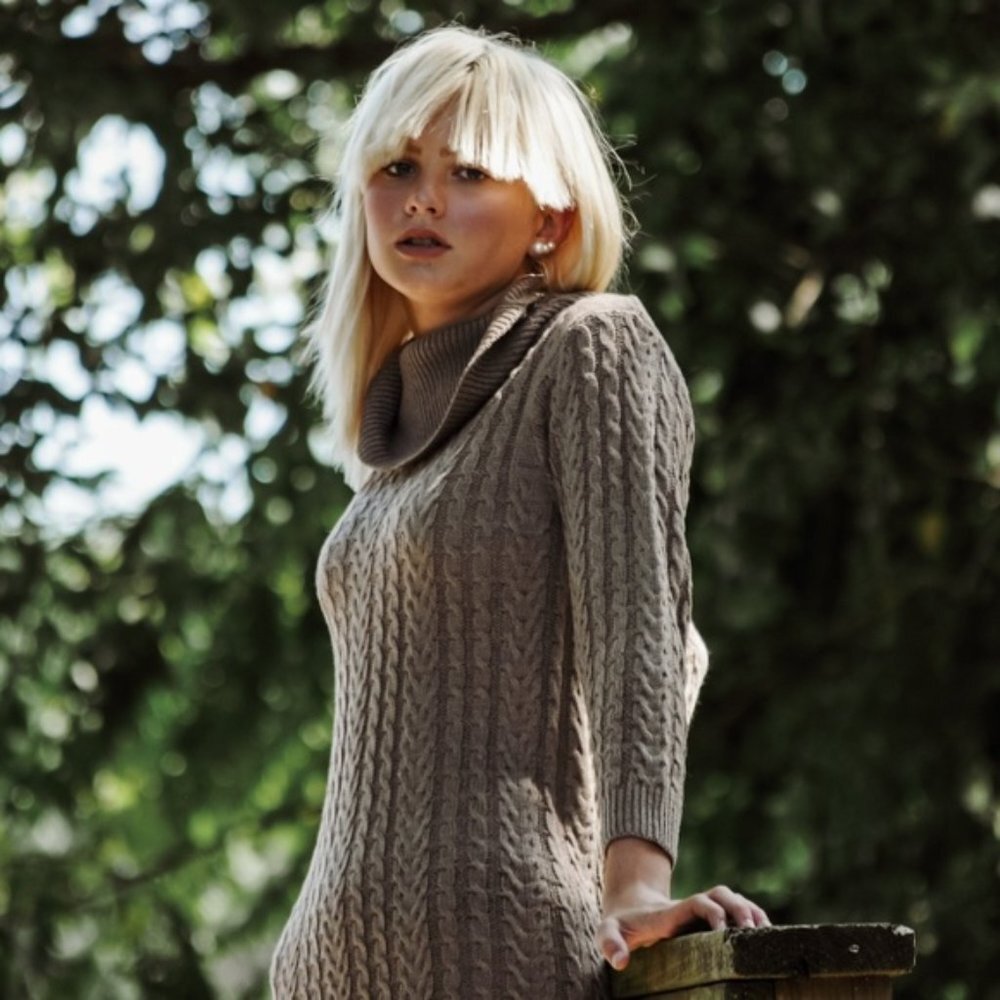 Long Sleeve Sweater Dress —#093 - Picture 6 of 8